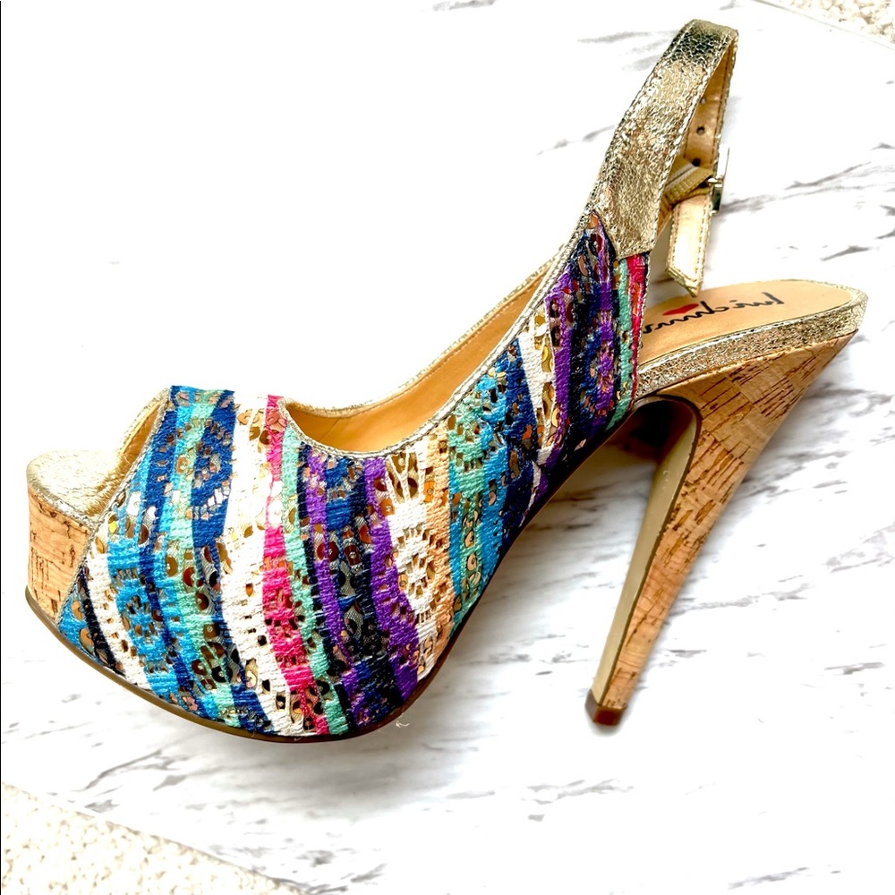 Luichiny Multicolored Peep Toe Platform Heels - image 6